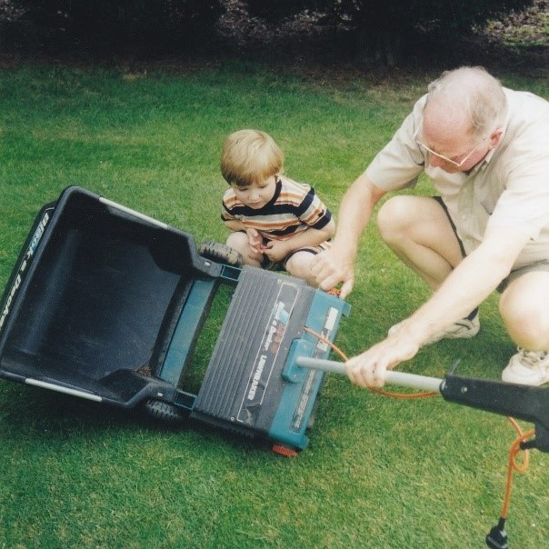Jack with his Grandad learning Gardening services